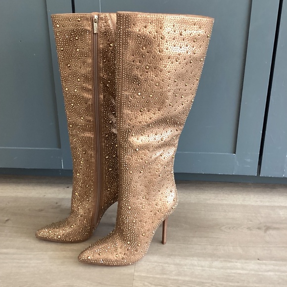 NEW Jessica Simpson Laurel Knee High Heel Boot Rhinestone Embellished 7.5M - Picture 7 of 12